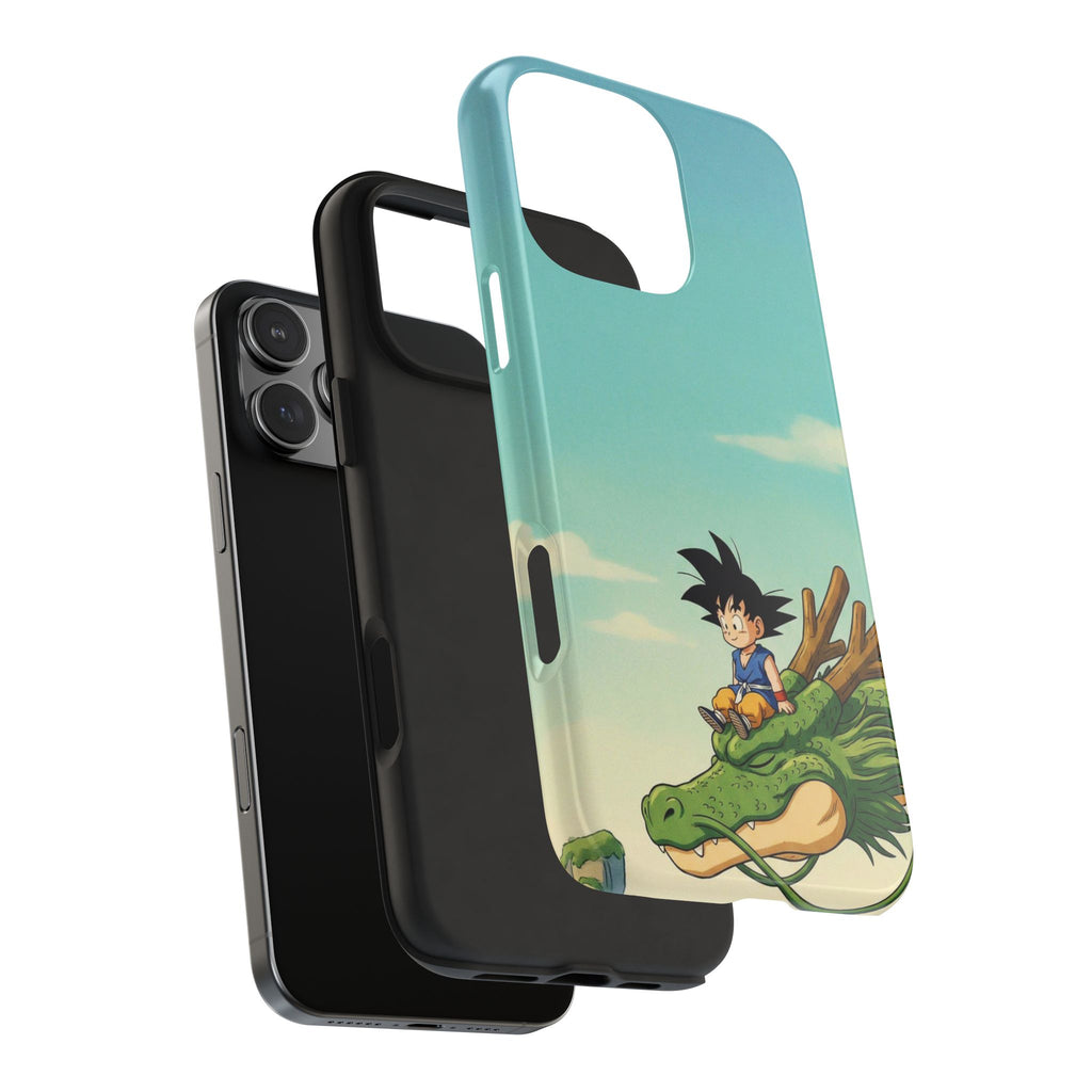 Kid Goku Sitting on Shenron Phone Case