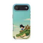 Kid Goku Sitting on Shenron Phone Case