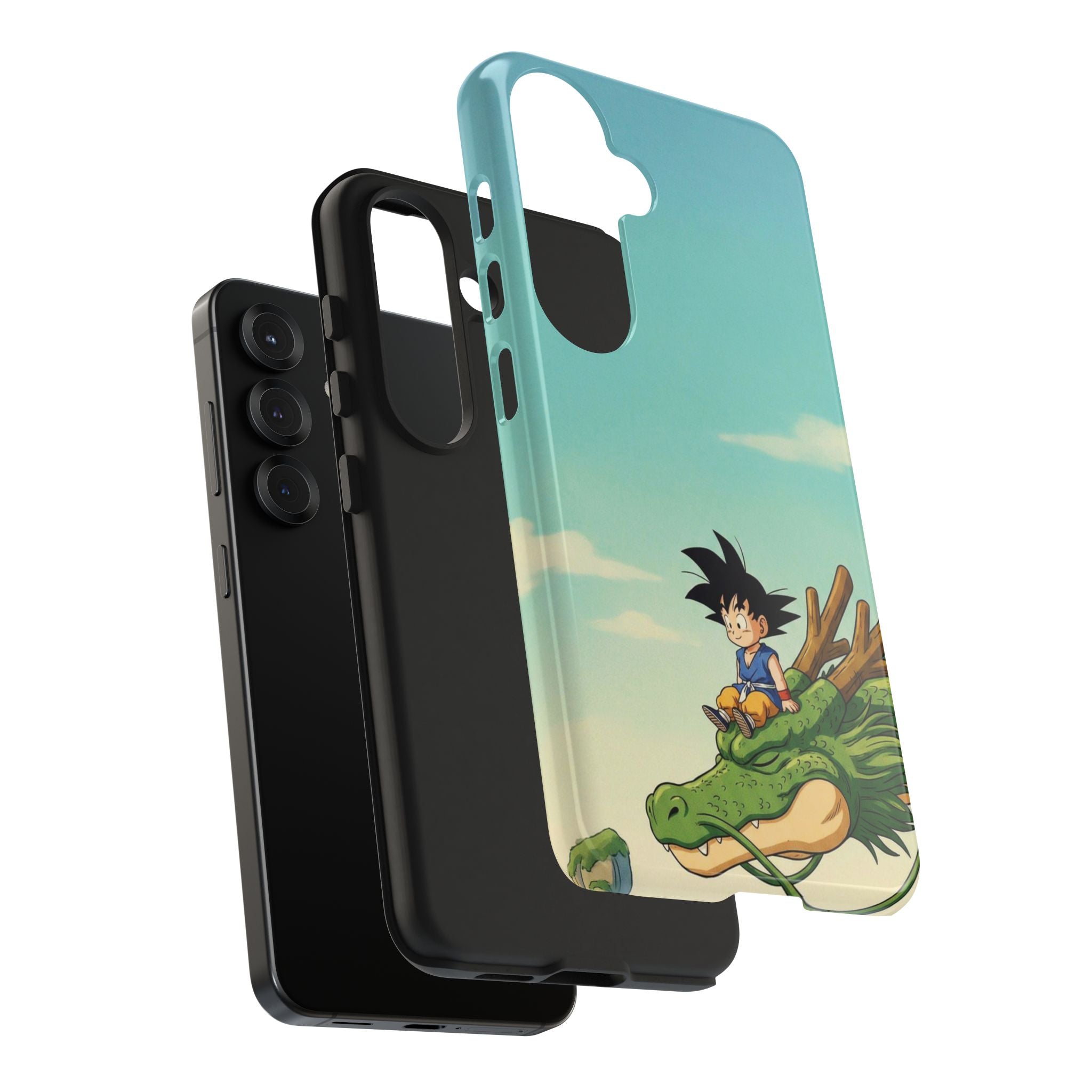 Kid Goku Sitting on Shenron Phone Case